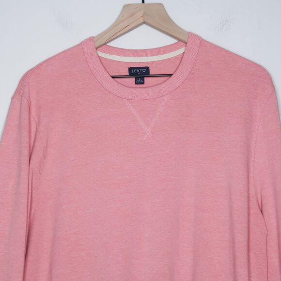 J.Crew Mens Crewneck Sweater Large Pink Casual Pullover Cotton Blend Soft Preppy - Picture 6 of 10